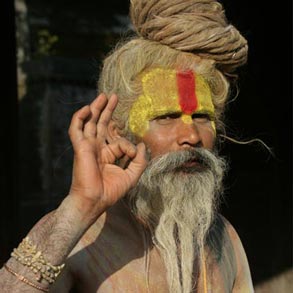 Sign of approval form a sadhu